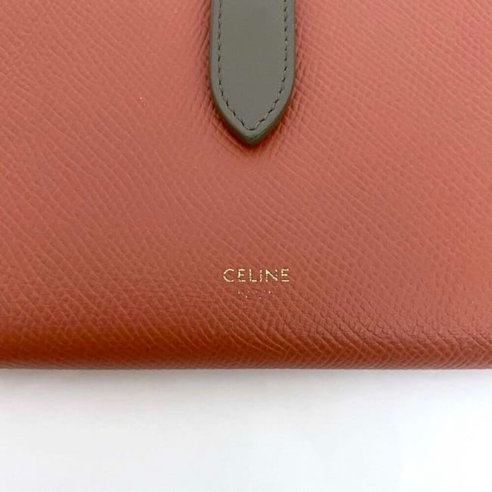 Celine Strap Wallet Red Gray Antique Rose - Picture 3 of 10
